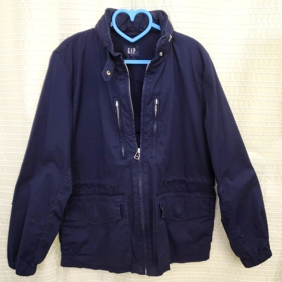 GAP Utility Jacket Military Style Navy Women's Size M - Picture 1 of 11
